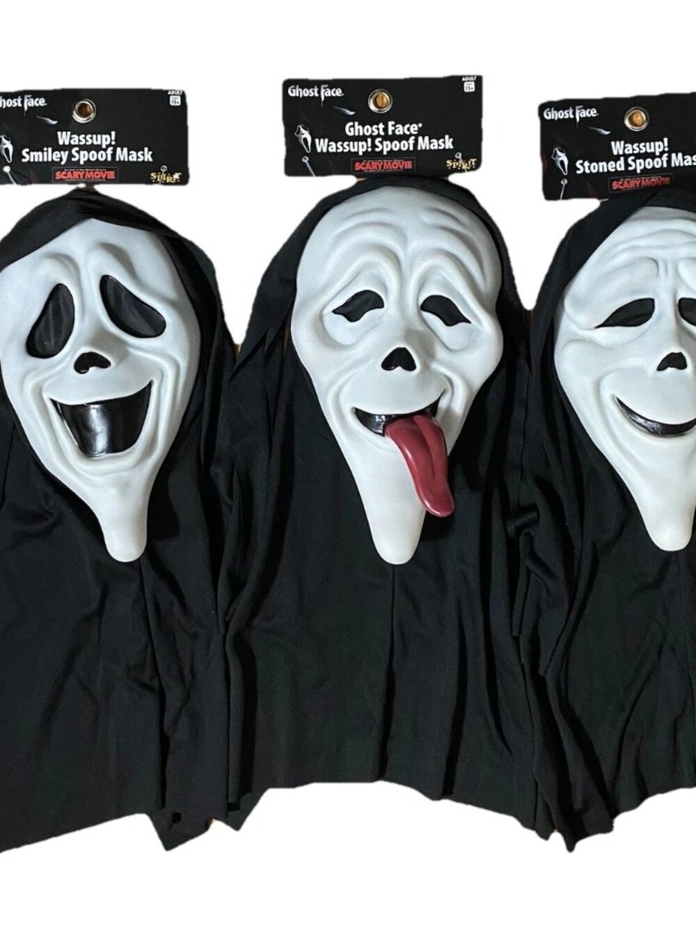 RARE SCREAM GHOSTFACE SCARY MOVIE MASK SET COLLECTION WASSUP STONER HALLOWEEN
